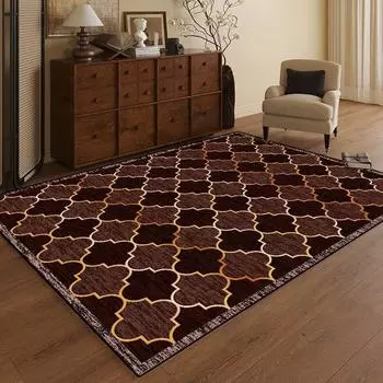 Мягкий коричневый ковер в клетку, украшение для гостиной, винтажные скандинавские напольные коврики, моющиеся ковры для спальни, ковер для гостиной, большой размер 60x90cm door mat