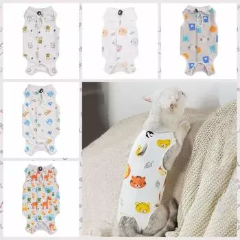 Мягкий костюм для стерилизации кошек с защитой от вылизывания и принтом животных Костюм для отлучения собак от груди Осень L-tiger