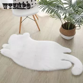 Мягкий ковер из искусственного меха кролика для кошек - 75 см X 29,52 дюйма (45 * 75см) - Низкий ворс, прочная ПВХ-основа, идеально подходит для домашнего декора 45*75CM розовый