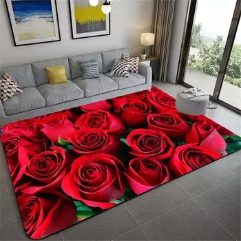 Мягкий ковер с романтическими цветами для кухни, гостиной, спальни, ковер на День Святого Валентина, домашний декор 60cm x 90cm