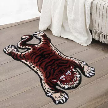 Мягкий коврик Cute Tiger для детской спальни или игровой комнаты красный