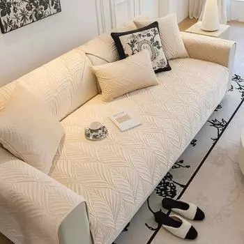 Мягкий коврик для дивана, современный минималистский, утолщенный, мягкий, удобный, подушка для сиденья, простая, дышащая, нескользящая, однотонная, цветная, полотенце для дивана 70x70cm 1pcs белый