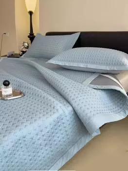 Мягкий коврик для летнего матраса класса А, мелкосетчатый охлаждающий коврик из этиленвинилового ледяного шелка, мягкая подушка для кровати, пригодная для машинной стирки 120x200cm синий