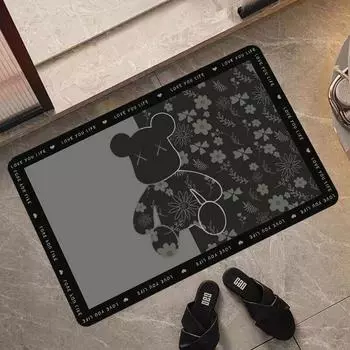 Мягкий коврик для пола из диатомовой грязи, впитывающий коврик для ванной с рисунком, быстросохнущий нескользящий коврик для двери туалета, коврик для пола в туалете 40X60cm 15.7X23.6in