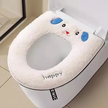 Мягкий коврик для унитаза Зимний теплый универсальный бытовой комплект подушек на молнии для унитаза Водонепроницаемые коврики для унитаза Чехол для сиденья унитаза Стиральные машины верблюд