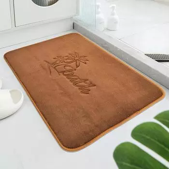 Мягкий коврик для ванной из губки с эффектом памяти - противоскользящий, впитывающий, можно стирать в стиральной машине, рисунок в виде листьев папоротника - идеальный выбор для украшения дома 40cmx60cm