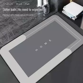 Мягкий коврик для ванной комнаты Diatom Mud — противоскользящий, впитывающий воду коврик для ног для дома, туалета и двери ванной комнаты. 40x60cm Diatomite 2.5