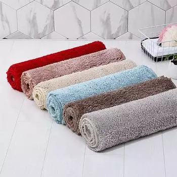 Мягкий коврик для ванной комнаты, нескользящий коврик для пола, очень удобный, впитывающий, ультратонкий волокнистый коврик для ног, подходящий для ванной комнаты, гостиной 400MMx600MM светло-серый