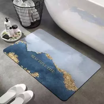 Мягкий коврик для ванной с диатомовой грязью, коврик для туалетной двери, коврик, впитывающий воду, быстросохнущий коврик с грязью из морских водорослей 40 * 60Cm