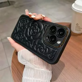 Мягкий кожаный чехол из ТПУ с розовым рисунком для iPhone 15 14 13 12 11 Pro Max Soft Cover iPhone 11 белый