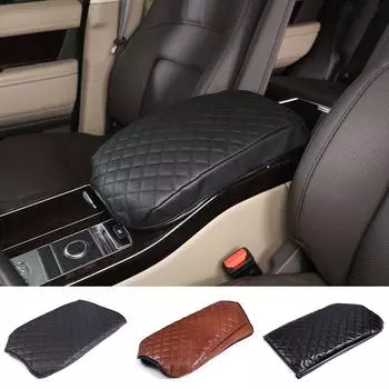 Мягкий кожаный чехол на центральный подлокотник для Land Rover Range Rover Vogue 2013-2022, автомобильный центральный подлокотник, поверхностный чехол чёрный
