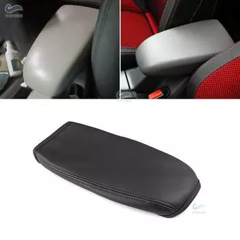 Мягкий кожаный чехол на центральный подлокотник для Ford Focus 2007, крышка центральной консоли автомобиля, подлокотник, наклейка на кожный покров чёрный
