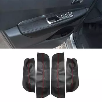 Мягкий кожаный чехол на дверной подлокотник для Peugeot 3008 2011 2012, автомобильный Стайлинг, дверной подлокотник, панель, кожный чехол чёрный