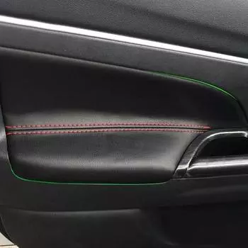 Мягкий кожаный чехол на дверной подлокотник для Mitsubishi ASX 2013 2014 2015 2016, автомобильный Стайлинг, дверной подлокотник, панель, кожный покров, наклейка, отделка Black-red line