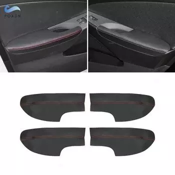 Мягкий кожаный чехол на дверной подлокотник из микрофибры для Hyundai Sonata 8th 2011 2012 2013 2014, накладка на подлокотник внутренней двери автомобиля 2pcs чёрный