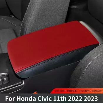 Мягкий кожаный чехол на подлокотник для Honda Civic 11th 2024 2024, центральный блок управления, подлокотник, крышка, отделка, аксессуары из искусственной кожи