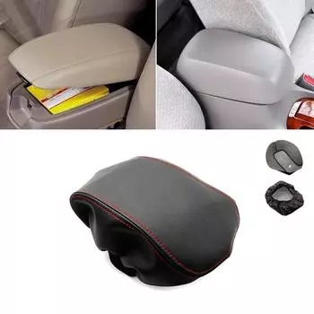 Мягкий кожаный чехол на подлокотник для Hyundai Sonata 2004 2005 2006 2007 2008, внутренняя крышка центральной консоли, крышка подлокотника, накладка A Black-red line