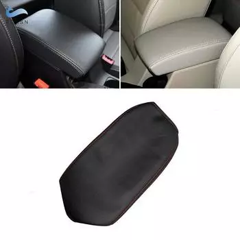 Мягкий кожаный чехол на подлокотник для Skoda Octavia 2015 2016 2017 2018, внутренний центральный подлокотник, крышка коробки, отделка, черно-красная линия