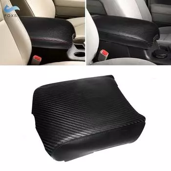 Мягкий кожаный чехол на подлокотник для Toyota Tundra 2007-2011 2012 2013, крышка подлокотника из углеродного волокна, центральный контрольный чехол
