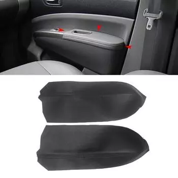 Мягкий кожаный чехол на подлокотник для Toyota Prius 2004, 2005, 2006, 2007, 2008, 2009, внутренняя дверная панель, подлокотник, кожный покров, наклейка, отделка front 2pcs чёрный