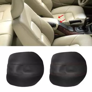 Мягкий кожаный чехол на подлокотник для Volvo S80 1999 2000 2001 2002 2003 2004 2005 2006 центральный контрольный подлокотник Поверхностная крышка чёрный