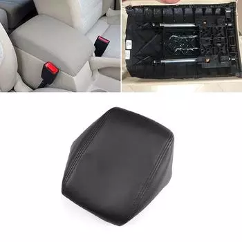 Мягкий кожаный чехол на подлокотник из микрофибры для VW Touran 2006-2012 салона автомобиля, центральный контрольный подлокотник, кожный покров, наклейка, отделка A Black-red line