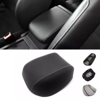 Мягкий кожаный чехол на подлокотник с углеродной текстурой для VW Golf 7 MK7 2014 2015 2016, центральный подлокотник автомобиля, накладка на кожный покров, наклейка, отделка A white line