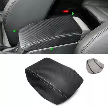Мягкий кожаный чехол на подлокотник с углеродной текстурой для VW Golf 6 MK6 2010 2011 2012 2013, автомобильный центральный подлокотник, наклейка на кожный покров red line