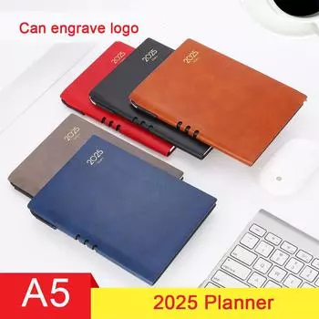 Мягкий кожаный деловой план А5, ежедневник для студентов на 2025 год, дневник учета на 365 дней, блокнот, памятка, 172 листа, 344 страницы A5