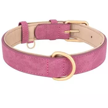 Мягкий кожаный ошейник для собак средних и больших пород, ошейники для щенков питбулей, лабрадоров, немецких овчарок, S-XL S
