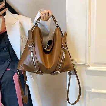 Мягкий кожаный рабочий рюкзак ретро практичная сумка через плечо простота и универсальность большая вместимость осень и зима