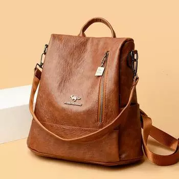 Мягкий кожаный рюкзак для женщин, новая мода, корейская версия, большая вместимость, дорожный универсальный повседневный женский рюкзак, сумка