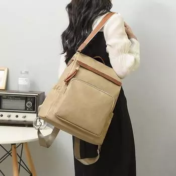 Мягкий кожаный рюкзак, ретро-кожаный женский повседневный рюкзак, большая вместимость, многослойная женская сумка-рюкзак чёрный