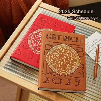 Мягкий кожаный студенческий планировщик на 2025 год формата А5, расписание на весь год, деловой блокнот, ежедневник на 365 дней, заметки, блокнот, 178 листов, A5