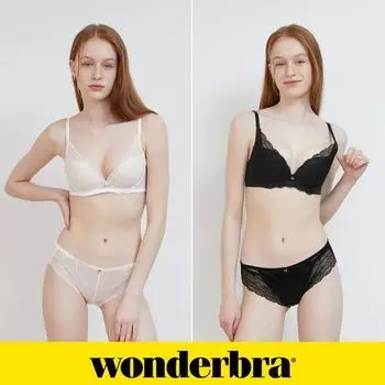 Мягкий кружевной бюстгальтер без косточек и трусики, комплект из 4 предметов, цвет слоновая кость + черный WBW4N2425_T 75B(90)