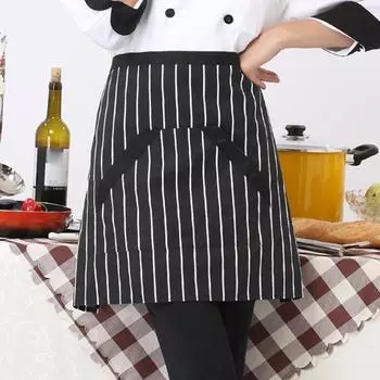 Мягкий кухонный фартук с привязью, бытовой фартук с короткой талией для кухни