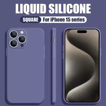 Мягкий квадратный силиконовый чехол для iPhone 16 15 14 13 12 11 Pro XR XS Max, противоударный защитный чехол для камеры для iPhone 7 8 Plus 13Mini SE 2020 iPhone 11 серый