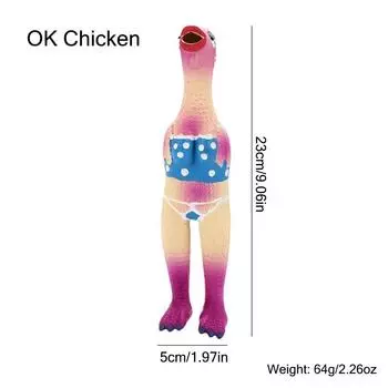 Мягкий Латексный Резиновый Цыпленок Прочная Интерактивная Игрушка для Собак Маленьких и Средних Пород OK Chicken
