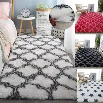 Мягкий лохматый ковер с принтом тай-дай для гостиной, пушистый плюшевый ковер, толстый ковер, ковры для спальни, окна, прикроватная тумбочка, домашний декор, коврики для пола 40x60cm
