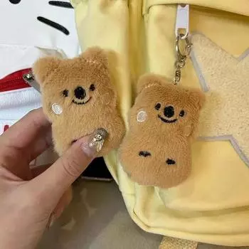 Мягкий маленький медведь брелок мультяшный медведь брелок пищащая игрушка милый плюшевый брелок украшения для сумки подарок другу детям