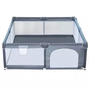 Мягкий манеж RiZKiZ для детей, круг, детские ворота, высота 65,5 см. Материал, который не травмоопасен. Сетка. С противоскользящей присоской. Можно стирать. Чехол.