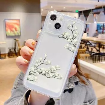 Мягкий милый чехол с цветочным рисунком для iPhone 11, чехол для iPhone 13 15 12 14 Pro Max XS X XR 7 8 SE, противоударный прозрачный эстетический чехол 7 8 SE 2020 SE 2022