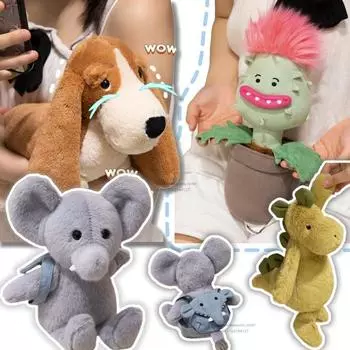 Мягкий милый рюкзак слон плюшевый растение бигль щенок собака малыш Appse игрушка для детей день рождения для мальчика девочка Рождество see choose option