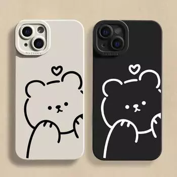 Мягкий милый телефон для Iphone Max 6s 13 X Pro 6 12 11 7 Plus Mini 14 8 XR XS, силиконовый ТПУ, прямой силиконовый мягкий чехол Iphone 11 чёрный