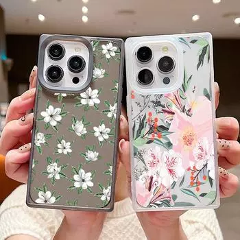 Мягкий модный цветочный принт тонкий чехол для iPhone 16 Pro Max 15 Pro 14 Plus 13 12 11 прозрачный TPU ударопрочный прозрачный силиконовый чехол для телефона iPhone 16