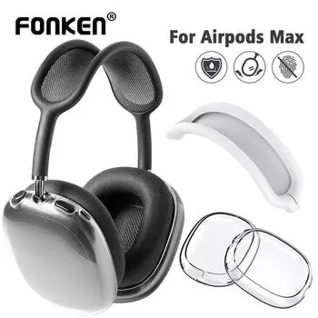 Мягкий моющийся чехол Fonken для AirPods Max, силиконовый защитный чехол для наушников, сменный чехол, аксессуары для наушников белый
