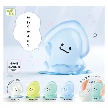 Мягкий набор из 4 игрушек-капсул Ale Gacha Gacha в виде кальмара [Полные типы]
