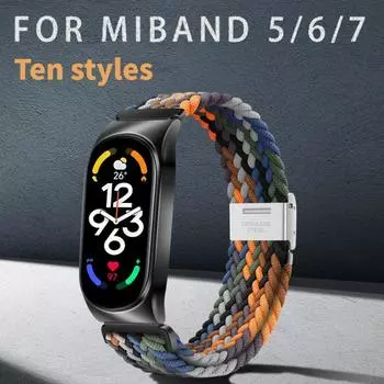 Мягкий нейлоновый браслет для Xiaomi Band 5 6, металлический ремешок, аксессуары для браслета Miband, браслет Correa Mi Band 7, ремешок с металлической пряжкой Band5 Band6 Band7 Watch frame