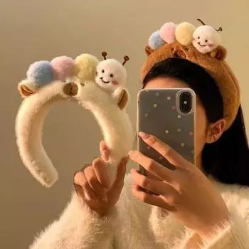 Мягкий обруч для волос с изображением мультфильма, новые повязки на голову Capybara для мытья лица