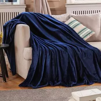 Мягкий однотонный кондиционер одеяло гостиная спальня плюшевый плед для путешествий 180cm чёрный